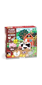 Farm Friends 25 Piece Floor Puzzle with Shaped Pieces