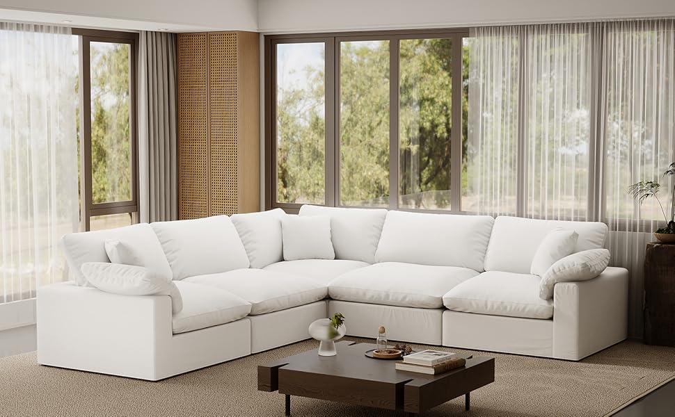 Intuition Decor Cloud Modular Sectional Sofa,189.4" Down