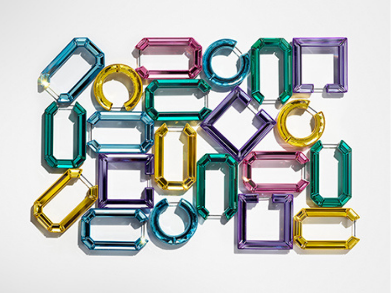 Swarovski earrings green crystal earrings pink moissanite earrings swarovski jewellery rose gold