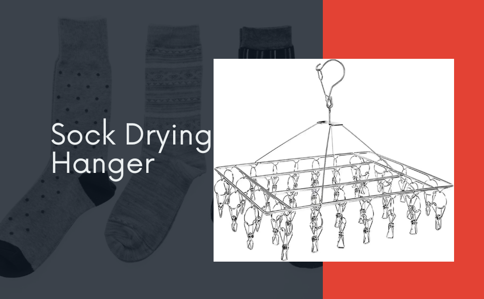 BARGAIN FACTORY Metal Sock Hanger, Stainless Steel Heavy Duty Drying