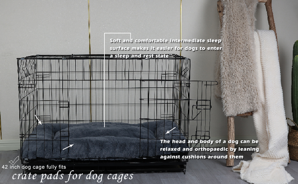 Dog Crate Pad Washable Dog Crate Bed 42 Inch Crate Pads for Dog Cages Soft Crate