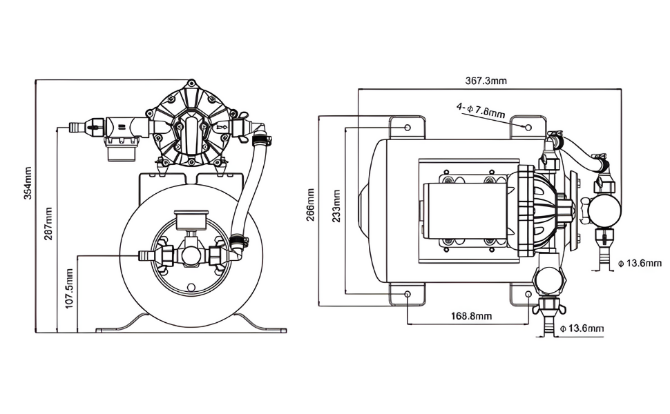 SEAFLO 55-Series Water Pump and Accumulator Tank System