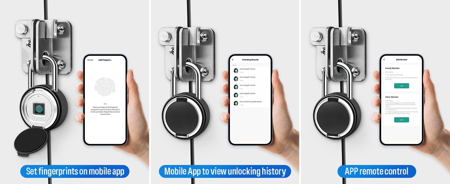 Fingerprint Padlock with Case