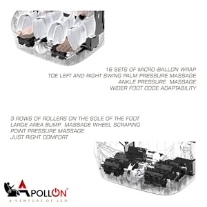 Apollon 868/416 For legs, legs, thigh and knee massage, 360 ° full rap airbags, 3 levels of separate massage combinations with corded electric (brown) with 3 levels of 3 levels of 3 levels for pain relief heating therapy. 868