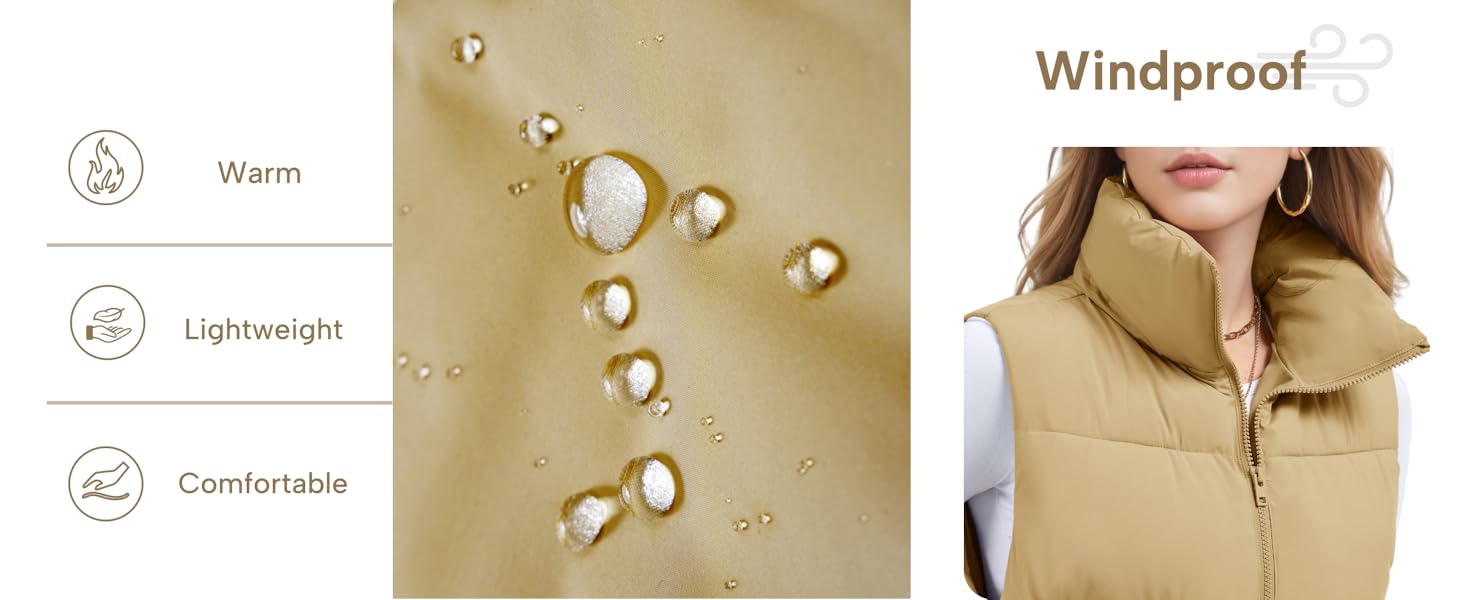 Womens crop puffer vest