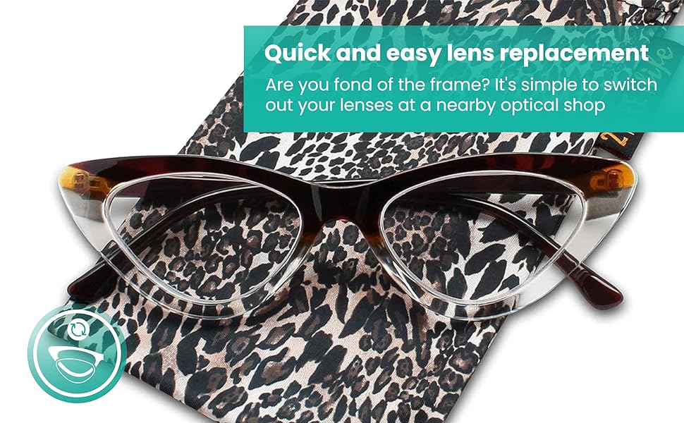 Brown Stripes Cat Eye Reading Glasses for Women to Look