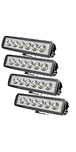 MUVKQC Mini led Light bar,4pcs 6in 18W 14000LM Small Single Row Spot Lights