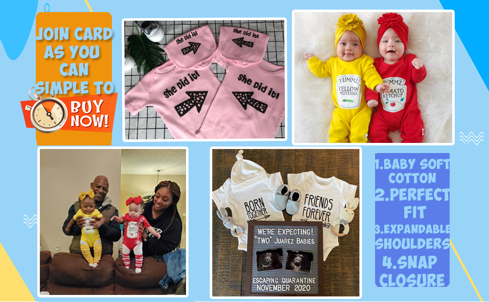 baby twins bodysuit outfit romper jumpsuit