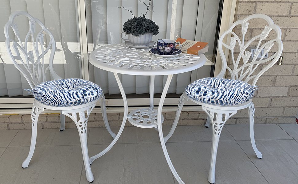 seat cushions for kitchen chairs round bistro chair cushion patio chair pads 2 pack navy grey blue