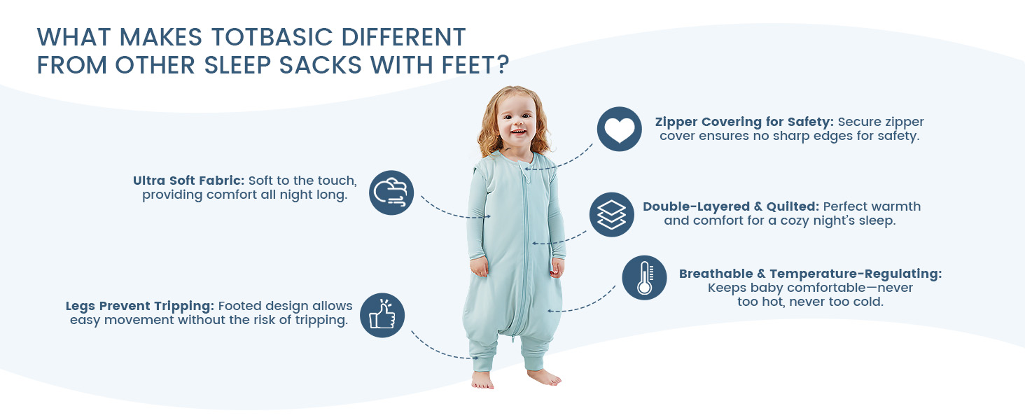 toddler sleep sack with legs, 1.0 tog baby sleeping bag with feet wearable blanket for 2t-4t walkers