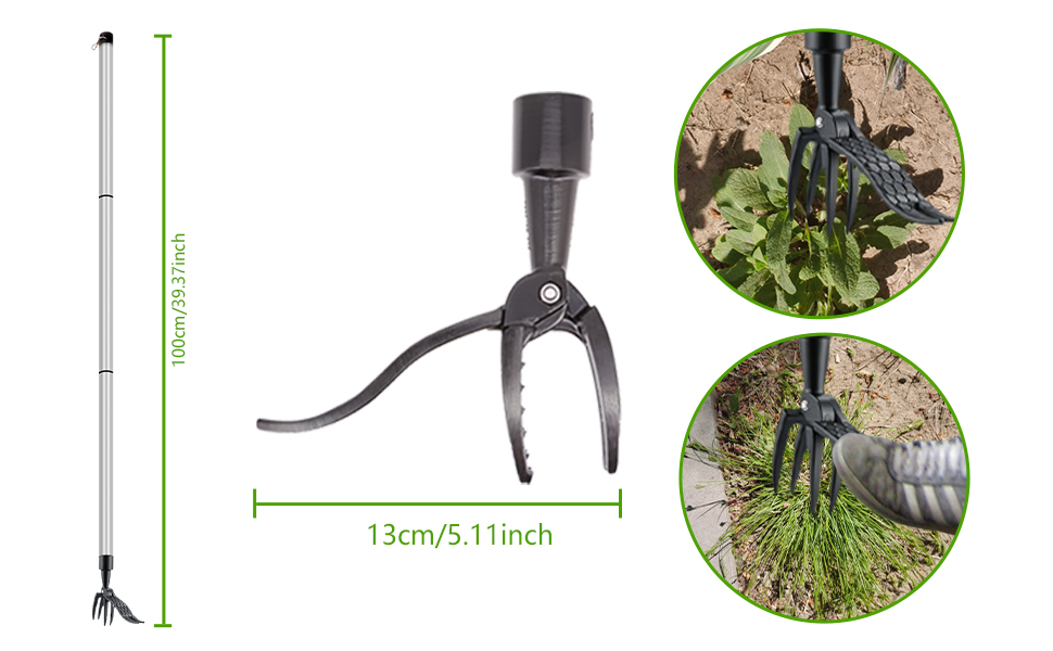 Weed Puller Root Remover, Long Handled Weeder Tool, Stand Up Weeding