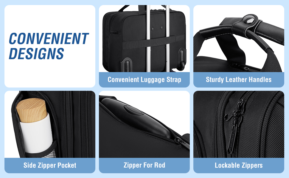 BAGSMART Rolling Laptop Bag, 17.3 Inch Rolling Briefcase