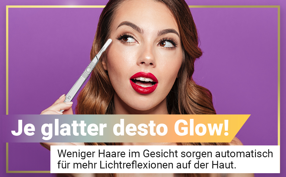Dermaplaning, glatte Haut, Glow, glänzend