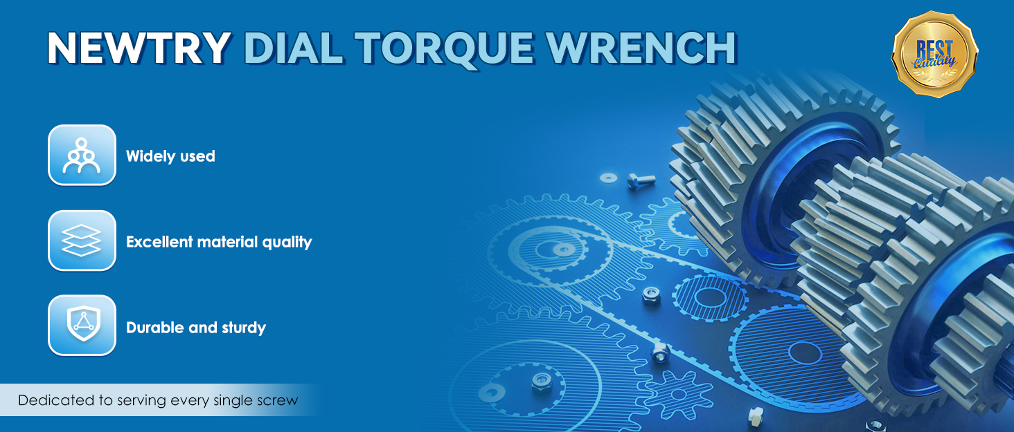 NEWTRY Dial Torque Wrench with Sockets Set (414mm), 110N.m Dial Indicator Torque Wrench