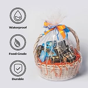 clear basket wrap