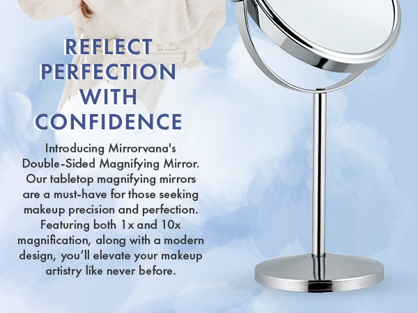 10x magnifying mirror for makeup lighted lights luz cosmetic folding small round hand tabletop 