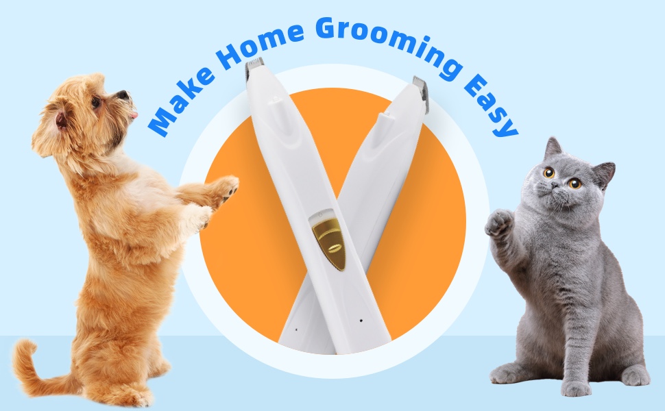 Dog Paw Trimmer with Light, Dog Grooming Clippers for Pet Paws Eyes Face Ears Rump