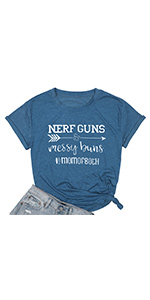Nerf Guns Messy Buns Mom of Both T-Shirt