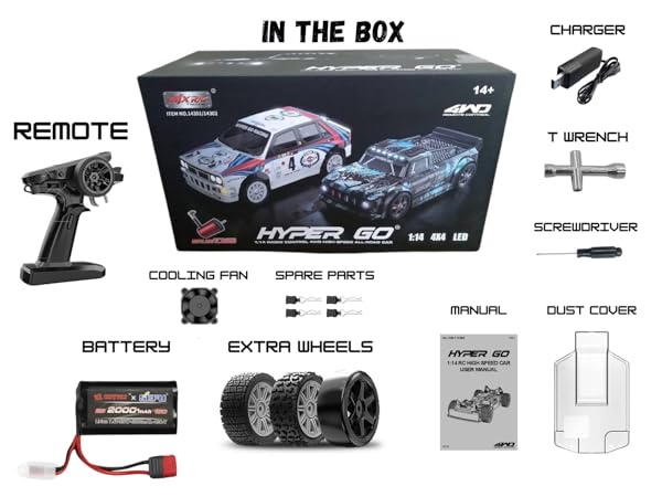 Amazon.com: MJX Hyper Go 14302 Brushless RC Car, 1:14 4WD
