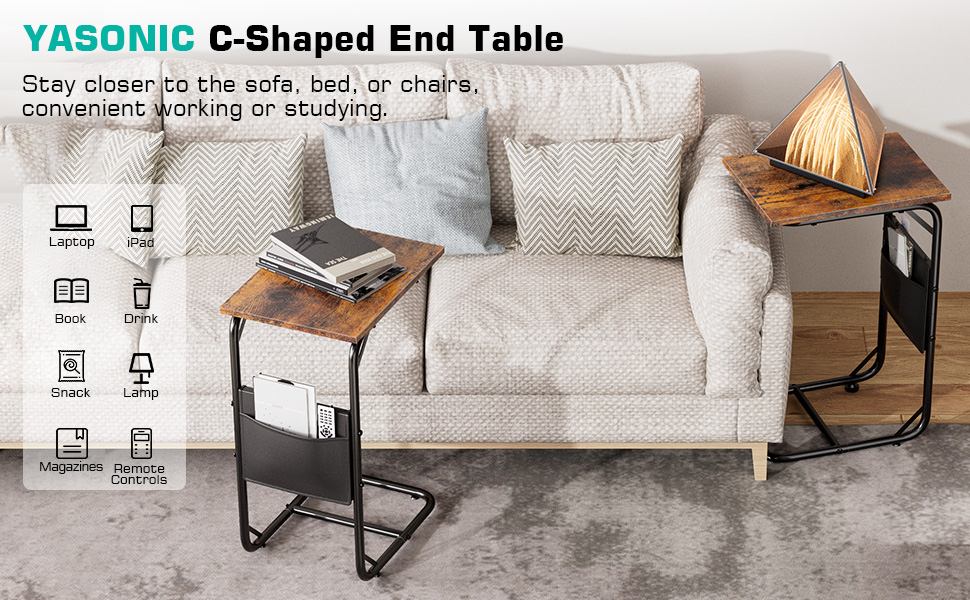 c shaped side table
