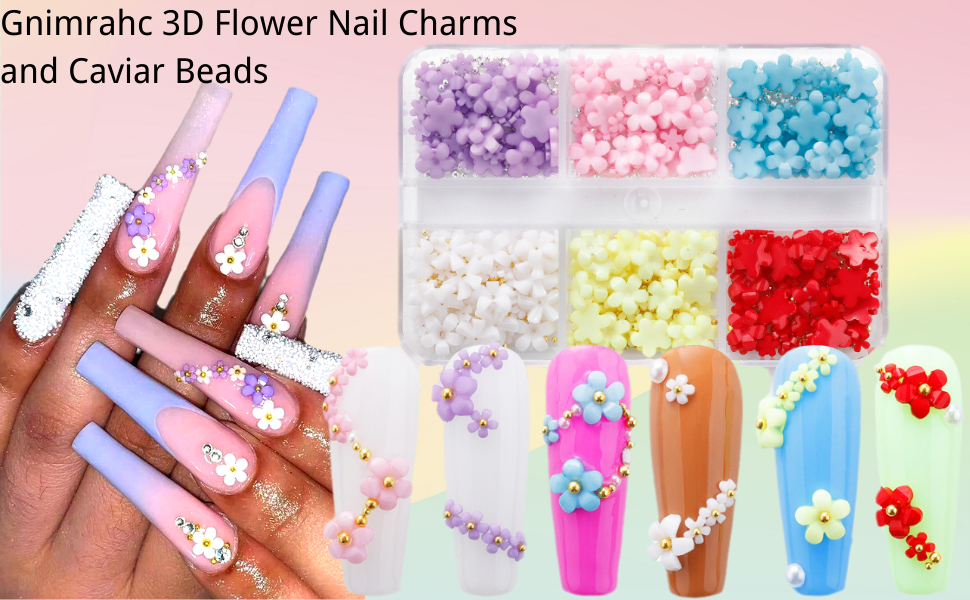 flower nail charms