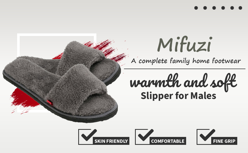 buy mifuzi men s fur house slipper for men home slippers soft fuzzy fur slide open toe slides for bedroom room indoor carpet slipper at amazon in