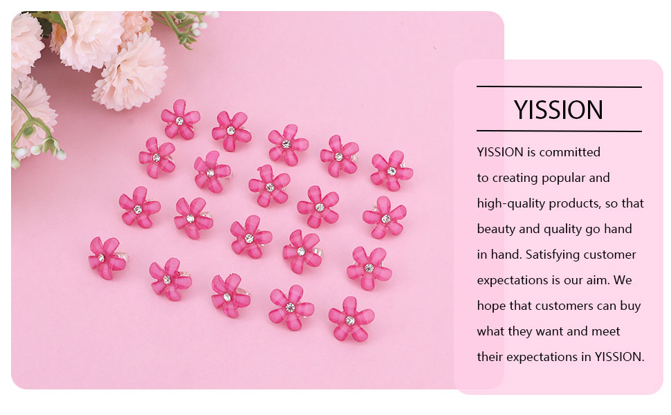 Amazon.com : YISSION 20Pcs Mini Hot Pink Flower Hair