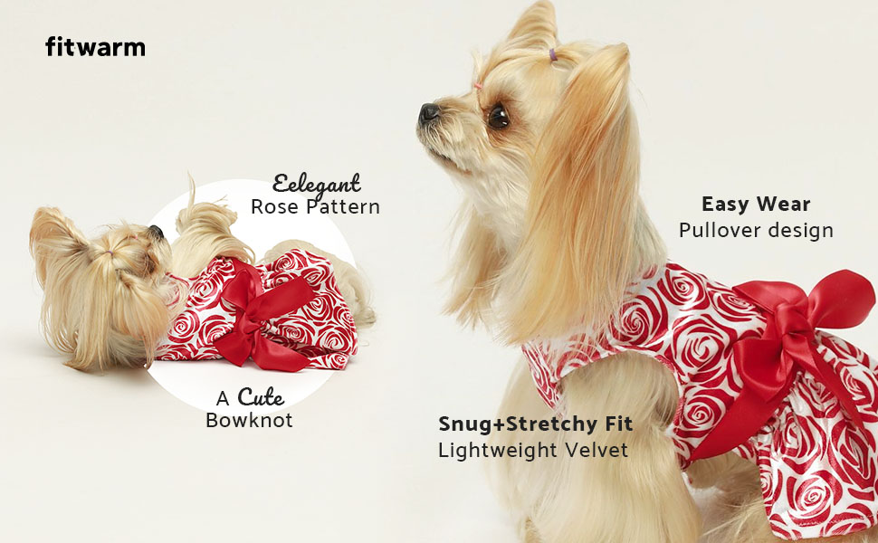 Fitwarm Mothers Day Dog Clothes Romantic Rose Dogs
