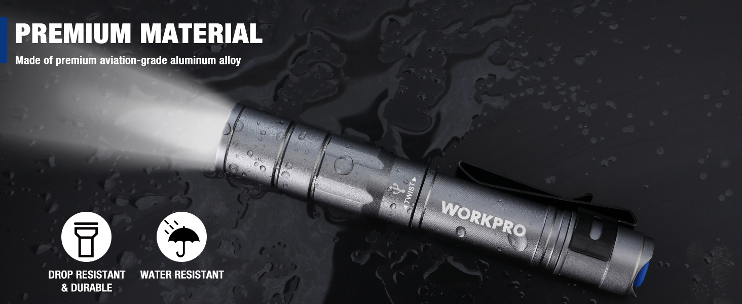 WORKPRO Rechargeable Mini Flashlight