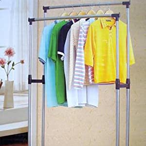 Double Pole Cloth Rack 9 Double Pole Cloth Rack