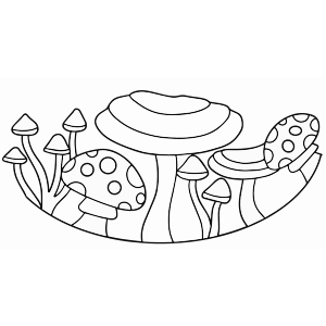 embroidery pattern of mushrooms