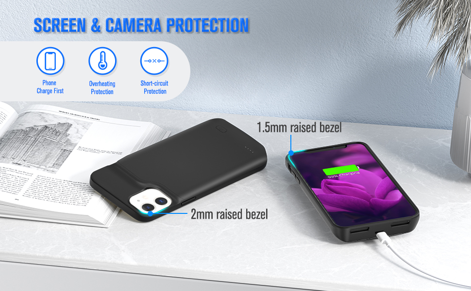 SlaBao Battery Case for iPhone 11, 6000mAh Portable Protective Charging