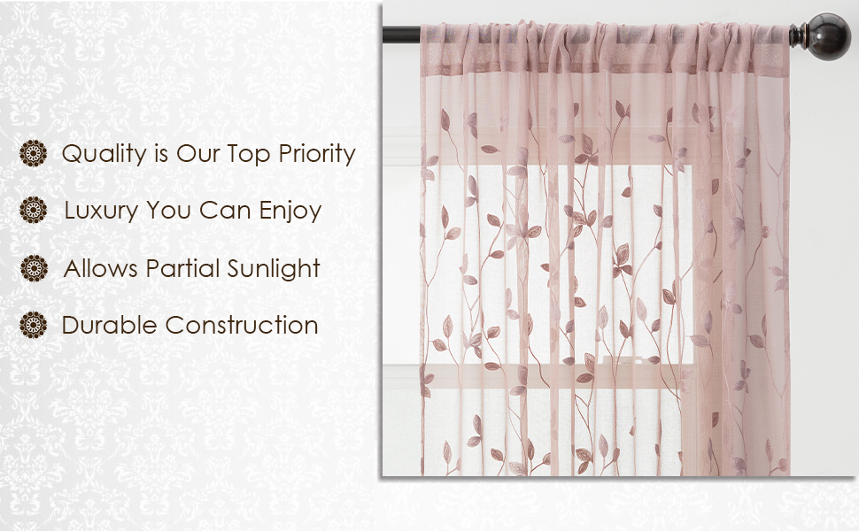 chanasya flax textured partial see-through darkening curtains