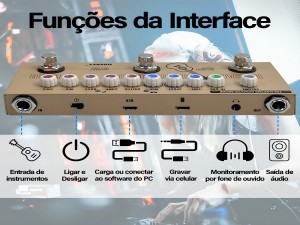 Pedal de efeitos para guitarra acústica