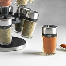Herb and Spice Rack with Glass Jars Rotating Spice Carousel Herb Spice Oragniser
