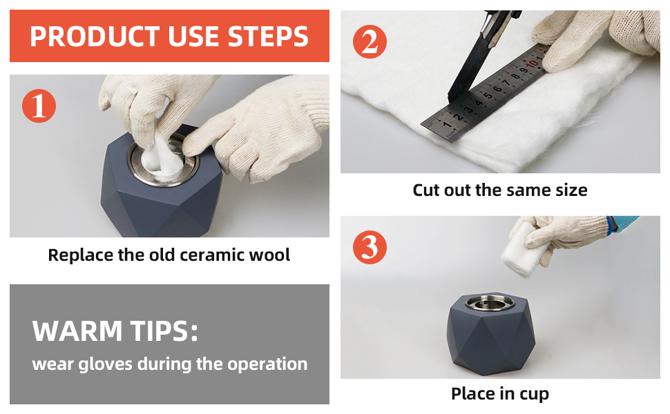 Tabletop Fire Pit Ceramic Wool Wick for ROZATO, KORNIFUL