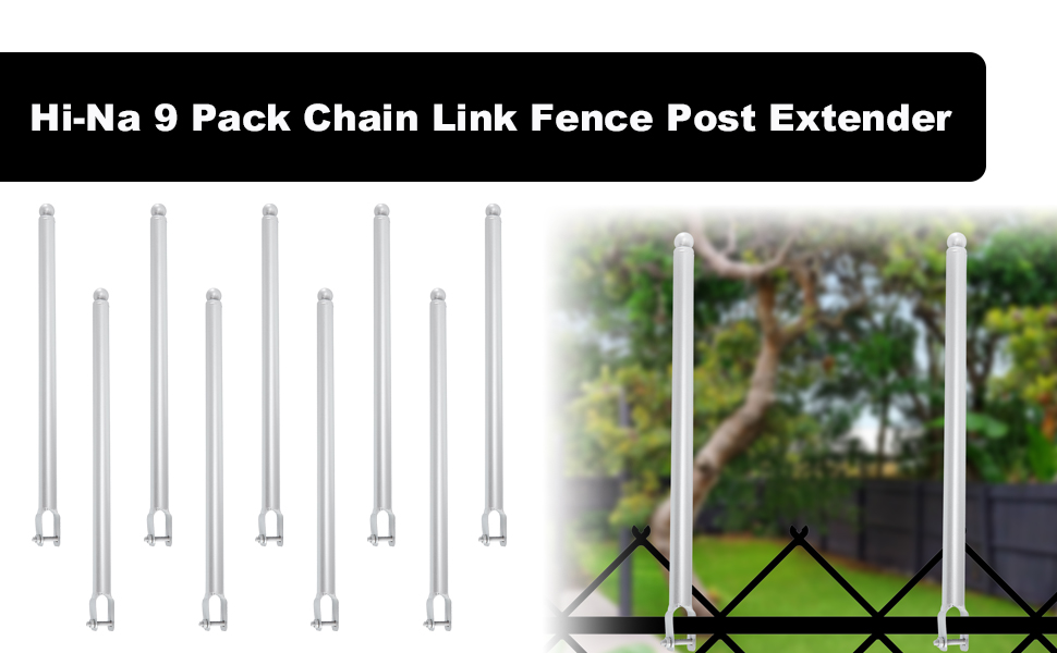 9 Pack Chain Link Fence Post Extender, 25.2" Fence