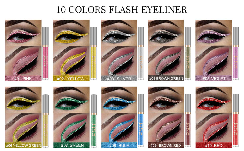 DNM 10Colors Liquid Glitter Eyeliner Set