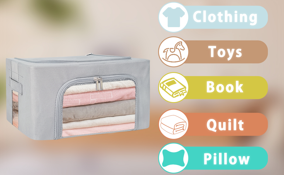 UUBEMM Clothes Storage Bins with Foldable Sturdy Frame,Stackable Storage Box for