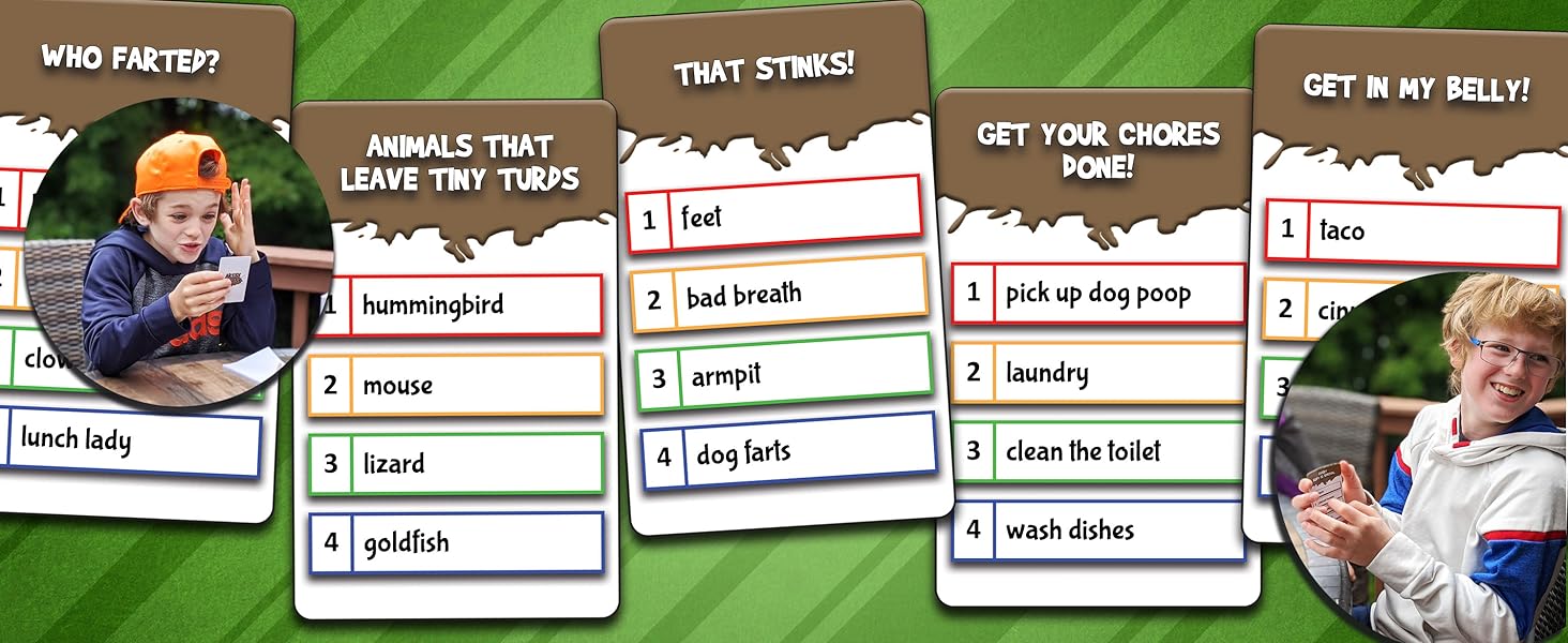 Sample cards with kids