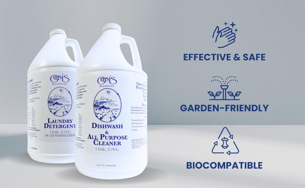 Oasis Dish Soap Liquid & All Purpose Cleaner Reuse Greywater for
