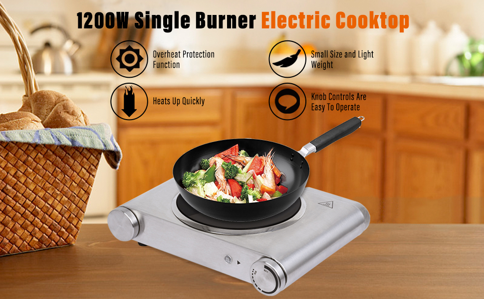 Davivy Electric Hot Plate,Single Burner Electric Cooktop,Countertop