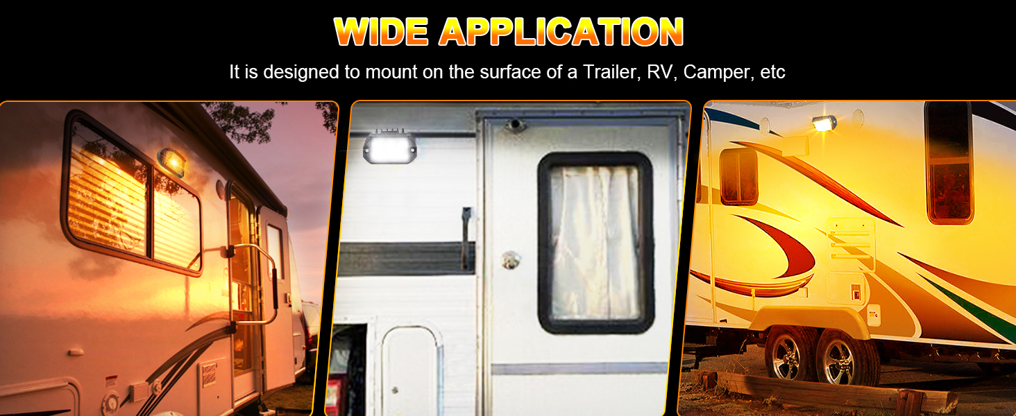 POVTOR RV Exterior LED Light, 39 LED Porch Light with