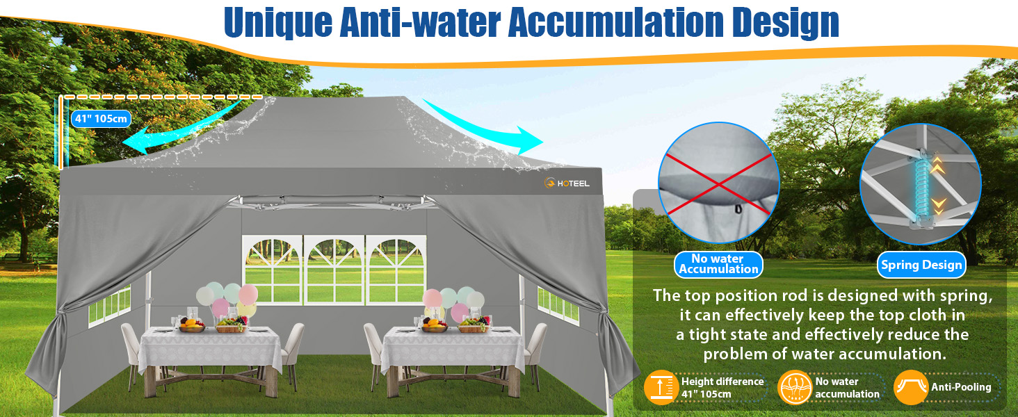 Hoteel Canopy 10x15 Heavy Duty Pop Up Canopy Tent with 4