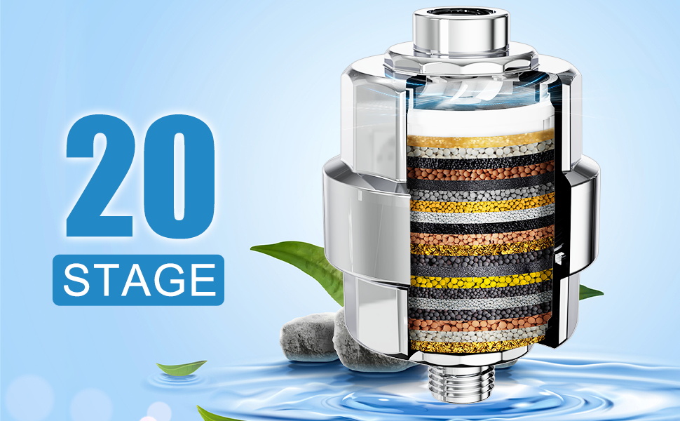 EMBATHER 20Stage Shower Filter, Water Softener Shower Head Filter