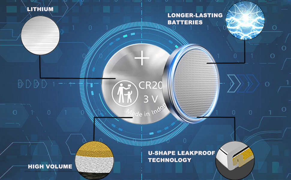 (2 Pack) CR2032 Remote Key Fob Battery Replacement for