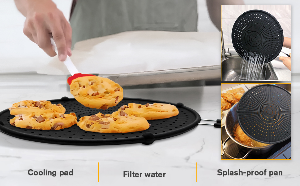 Silicone Splatter Screen for Frying Pan 13”, MultiUse