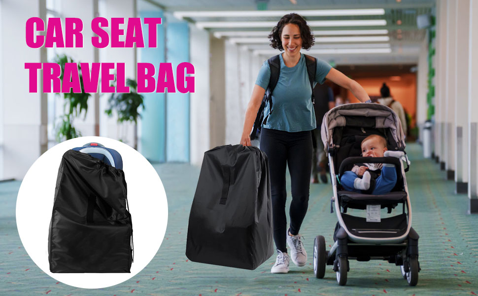 Car Seat Travel Bag and Carrier for Gate Check Made with Water