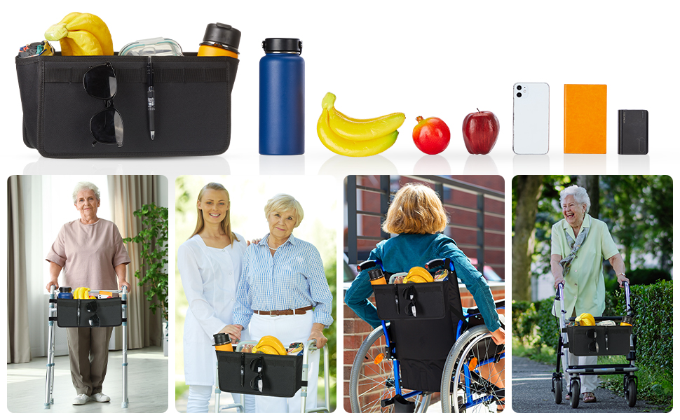 JOYTUTUS Walker Basket for Folding Walker, Basket for