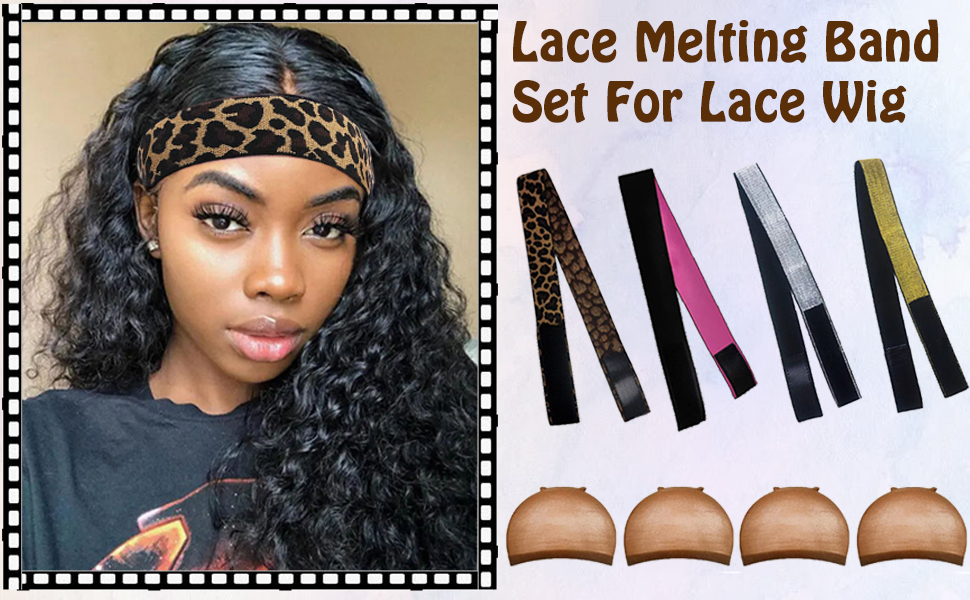 AIRIT LOVELY 4PCS Elastic Bands for Wig Edges Lace Melting